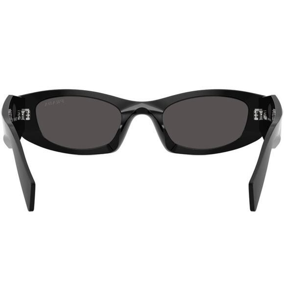 PRADA PR B16S 16K08Z Black Silver Logo Dark Grey Bold Sunglasses AUTHENTIC